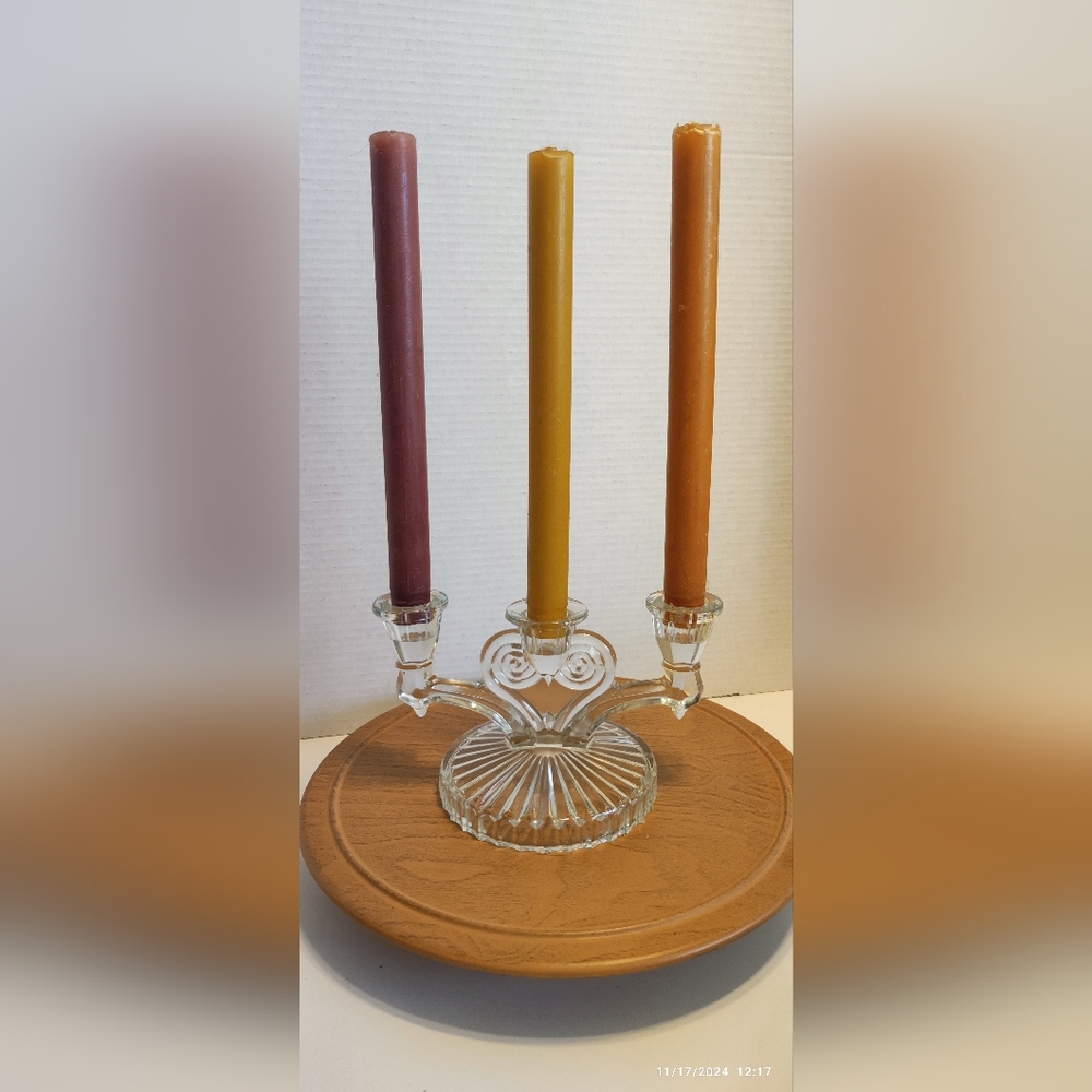 Vintage glass candelabra